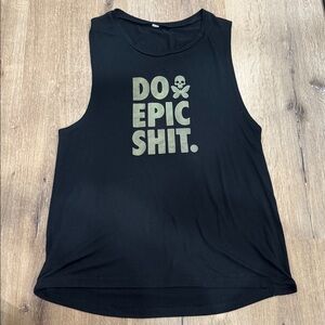 Betty Designs Do Epic Shit tank top. Black gold. Large